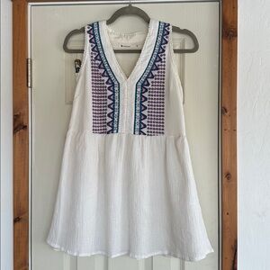 Anthropologie Paper Crane Cream Lace-Trimmed Top